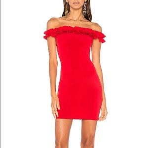 Red ruffle dress
